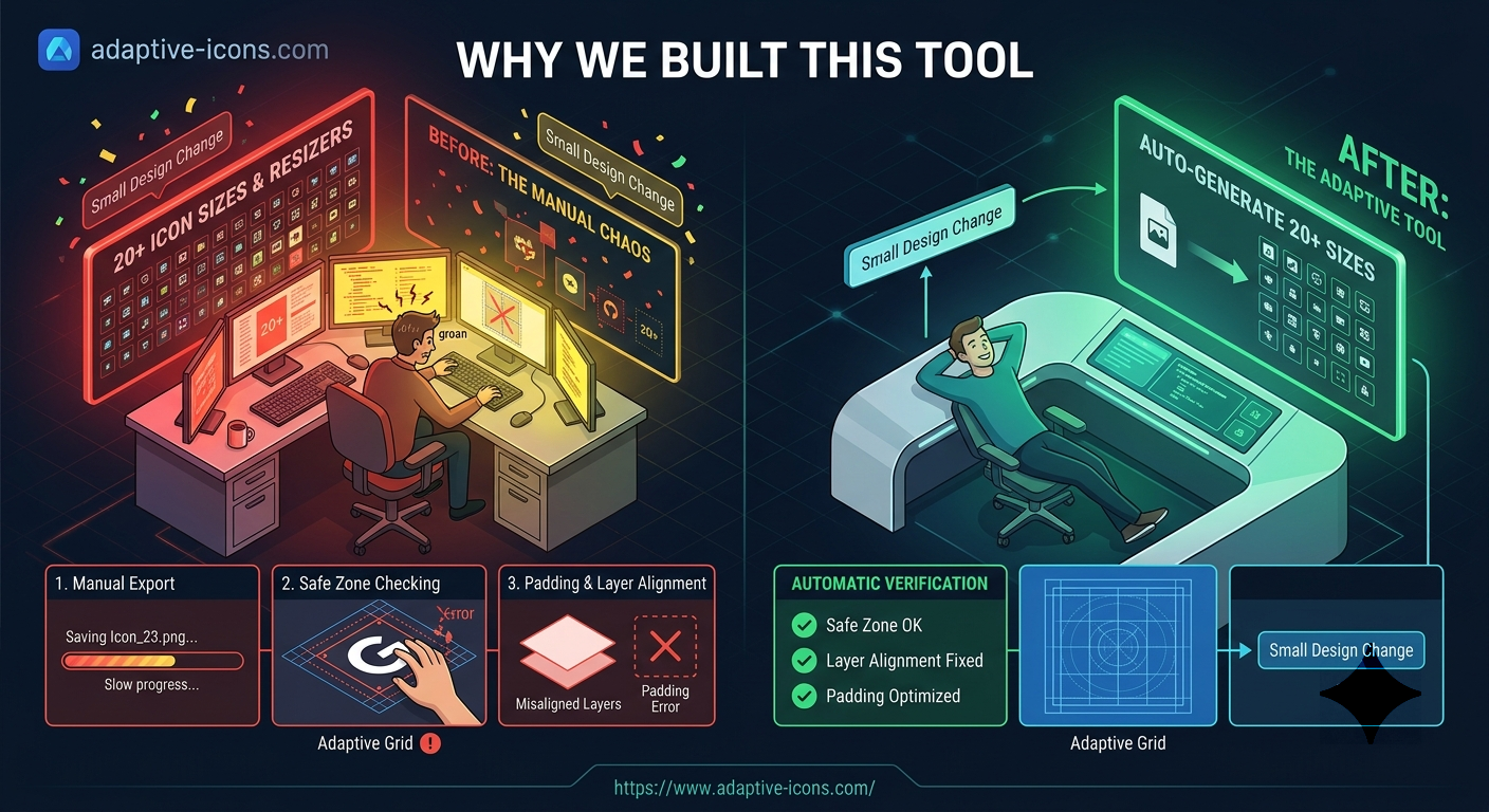 Adaptive icon layers demonstration